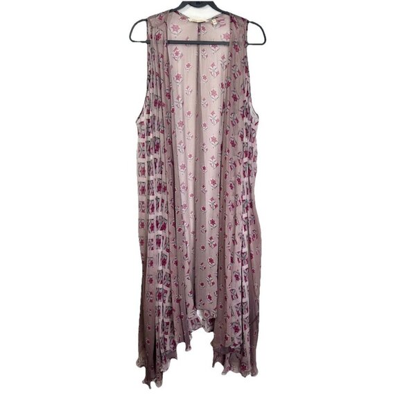 Soft Surroundings Jackets & Blazers - Soft Surroundings Long Maxi Vest Womens L/XL Purple Plum Ombré Flowy Boho Sheer